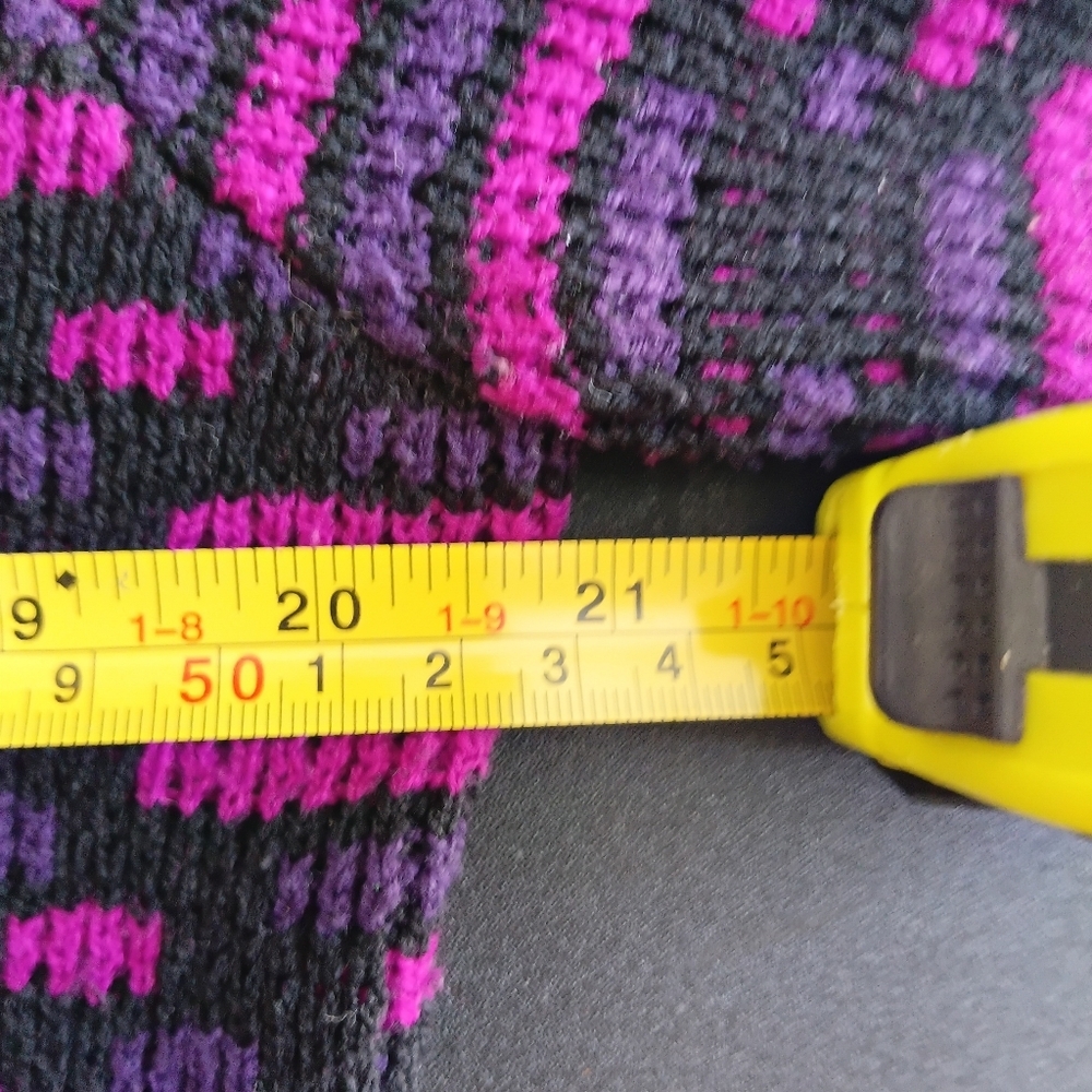 Vintage Purple and Black Women's Cardigan Sweater Grandmacore Cottagecore Medium - Picture 9 of 11